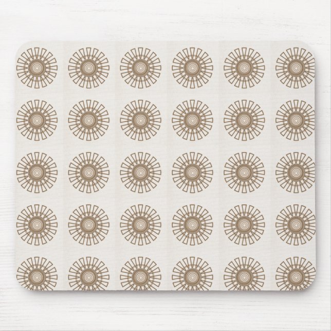 Retro Floral Mousepad, Latte Mouse Pad (Front)