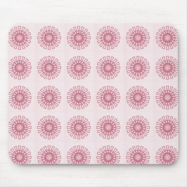 Retro Floral Mousepad, Magenta Mouse Pad (Front)