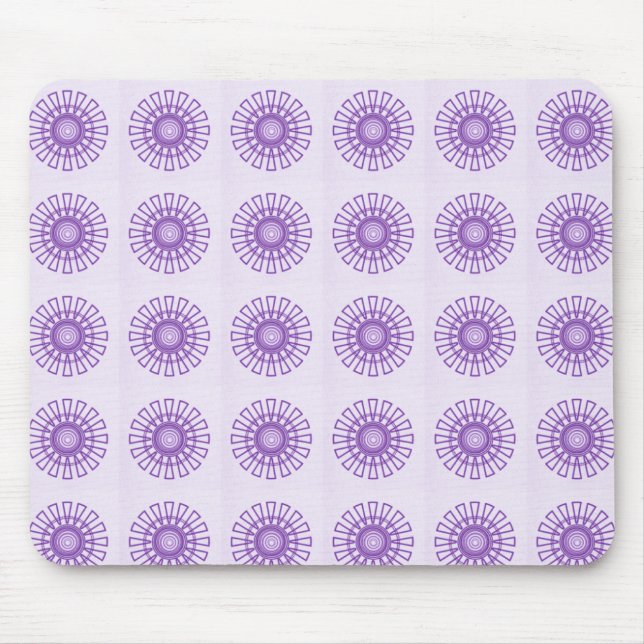 Retro Floral Mousepad, Violet Mouse Pad (Front)