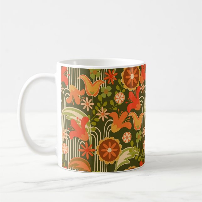 Retro floral - mug (Left)