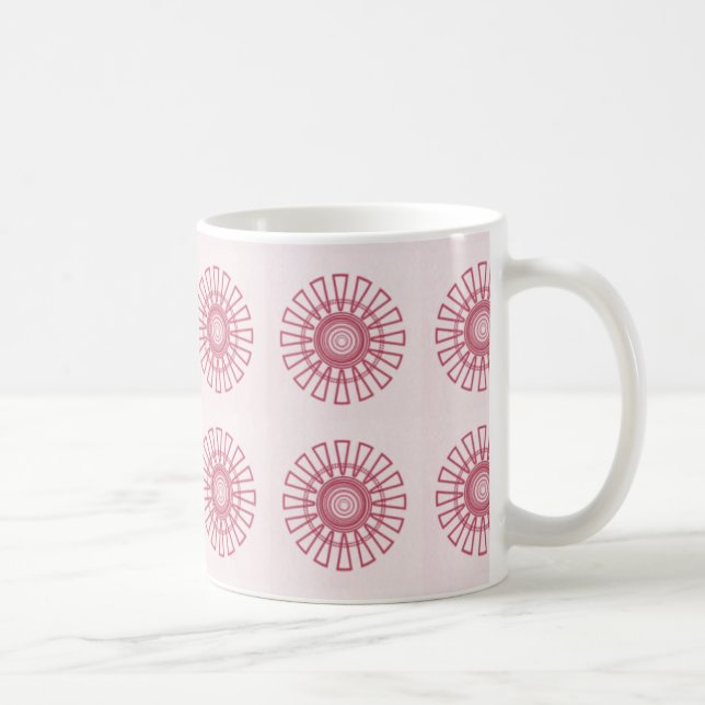 Retro Floral Mug, Magenta Coffee Mug (Right)