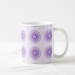 Retro Floral Mug, Violet Coffee Mug