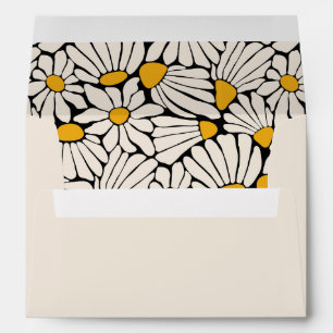 Retro floral mustard  envelope