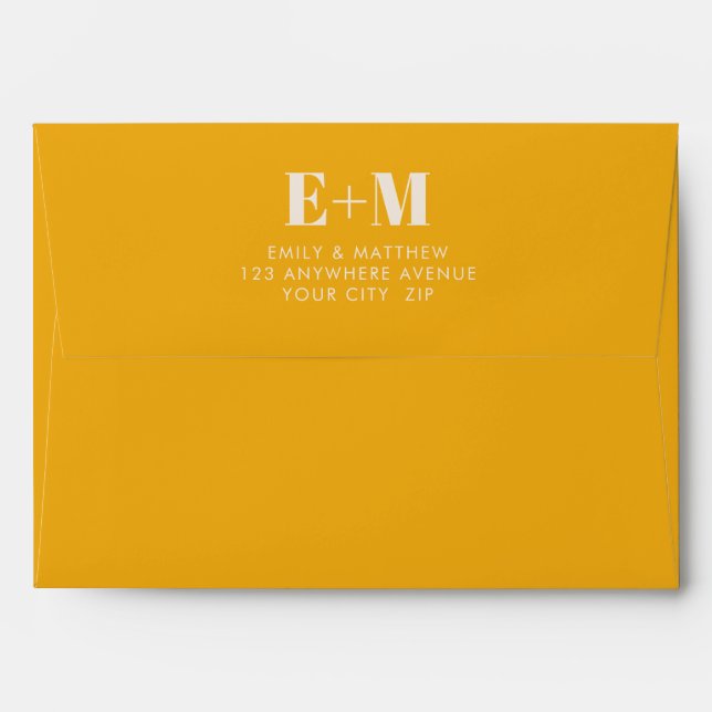Retro floral mustard  envelope (Back (Top Flap))