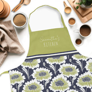 Retro Floral Name Apron