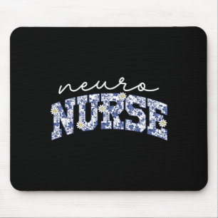 Retro Floral Neuro Nurse Neurology Neurologist Rn  Mouse Pad