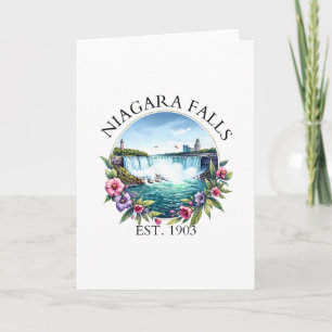 Retro Floral Niagara Falls Trip Outdoor Family Vac Card