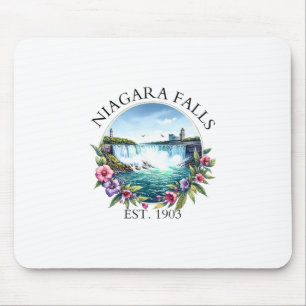 Retro Floral Niagara Falls Trip Outdoor Family Vac Mouse Pad