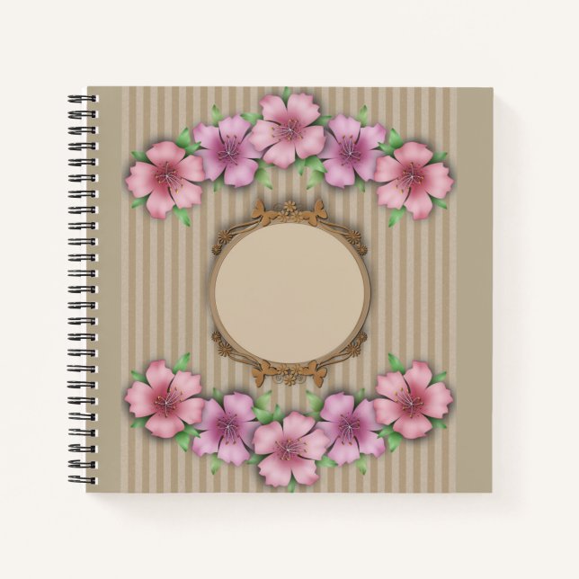 Retro , floral notebook (Front)