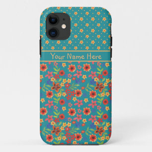 Retro Floral on Teal Custom Xtreme iPhone 5 Case
