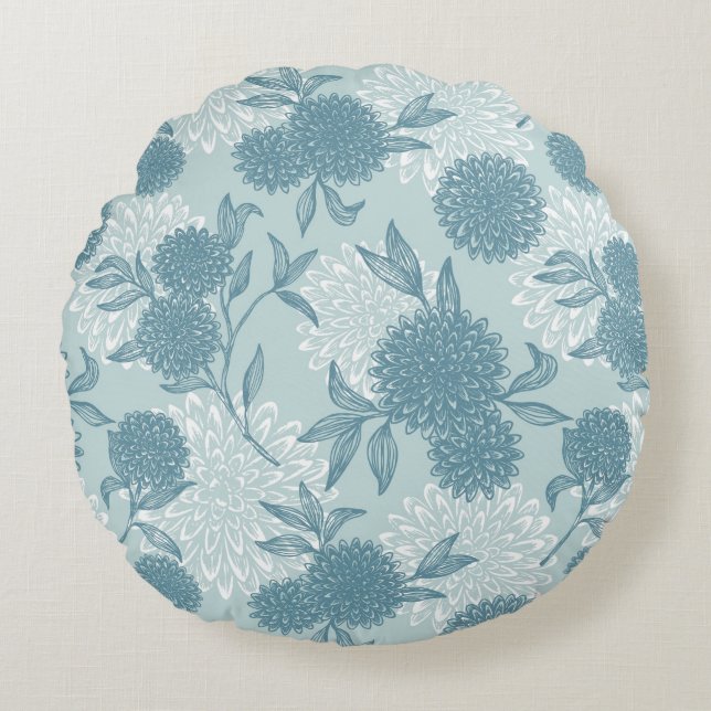 Retro Floral Pattern 2 2 Round Cushion (Front)