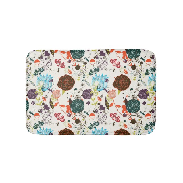 Retro Floral Pattern 2 Bath Mat (Front)