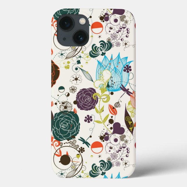 Retro Floral Pattern 2 Case-Mate iPhone Case (Back)