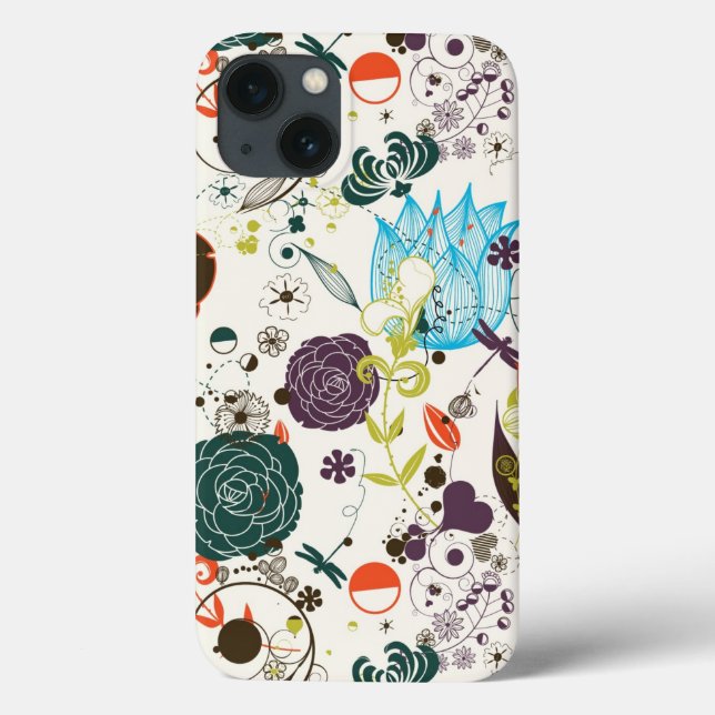 Retro Floral Pattern 2 Case-Mate iPhone Case (Back)