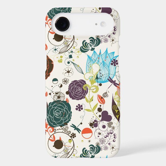 Retro Floral Pattern 2 Case-Mate iPhone Case (Back)