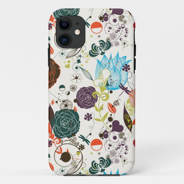 Retro Floral Pattern 2 Case-Mate iPhone Case (Back)