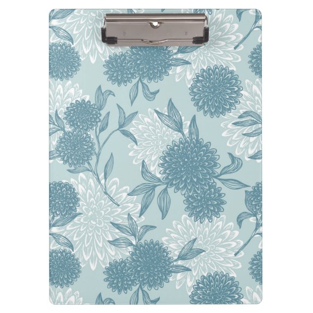 Retro Floral Pattern 2 Clipboard (Front)