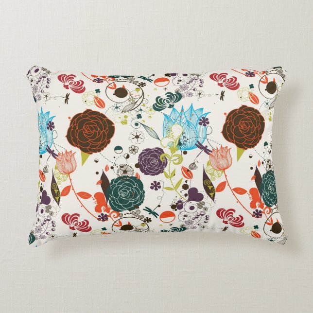Retro Floral Pattern 2 Decorative Cushion (Front)