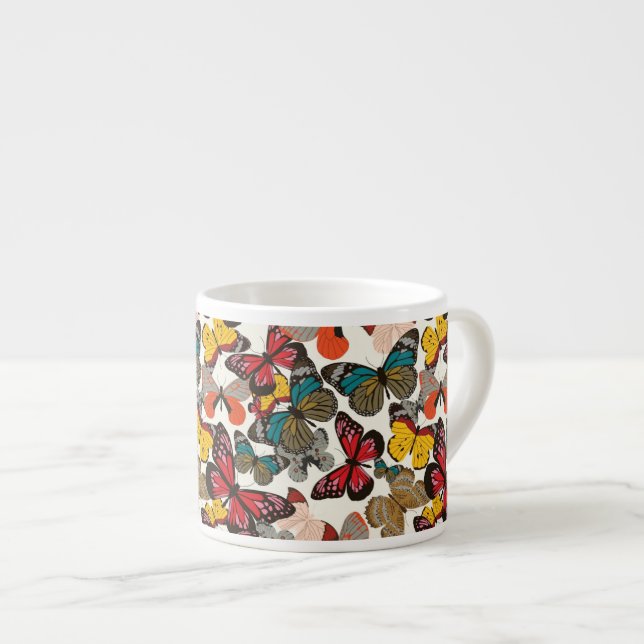 Retro floral pattern 2 espresso cup (Front Right)