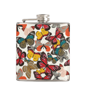 Retro floral pattern 2 hip flask