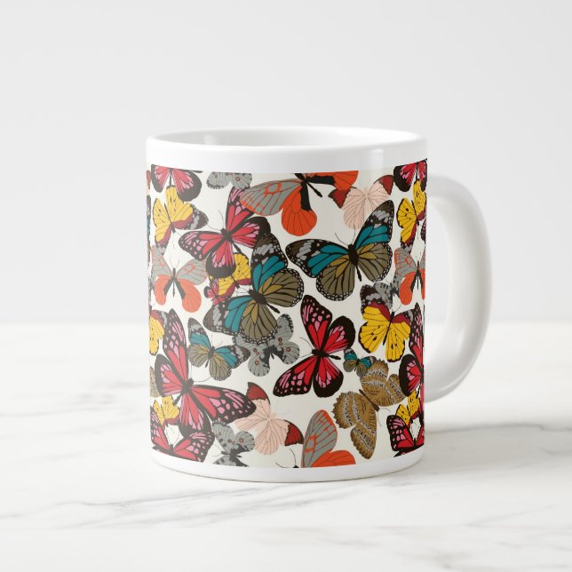 Retro floral pattern 2 large coffee mug (Front Right)