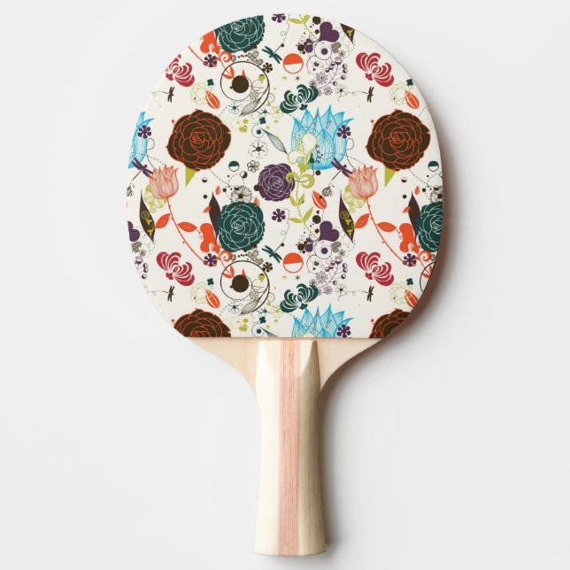 Retro Floral Pattern 2 Ping Pong Paddle (Front)