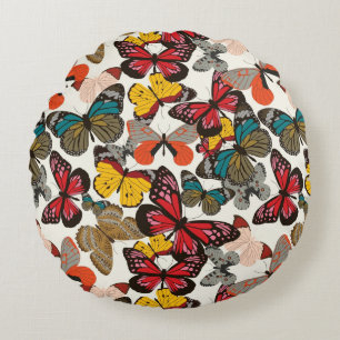 Retro floral pattern 2 round cushion