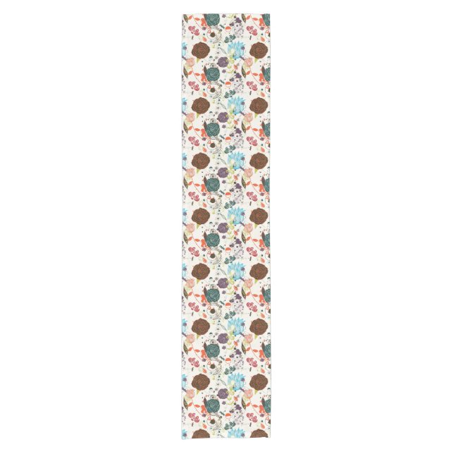 Retro Floral Pattern 2 Short Table Runner (Front)