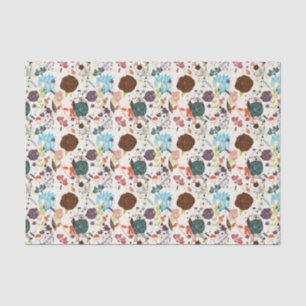 Retro Floral Pattern 2 Tissue Paper