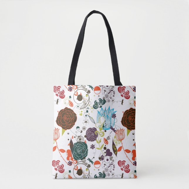 Retro Floral Pattern 2 Tote Bag (Front)