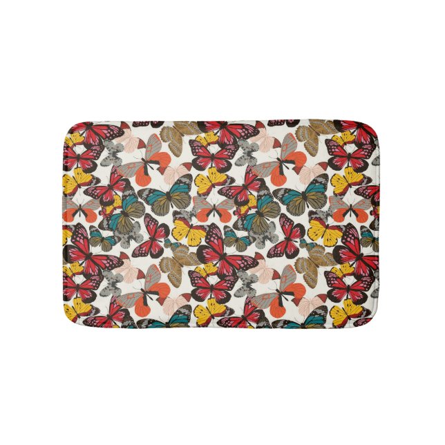 Retro floral pattern 3 bath mat (Front)