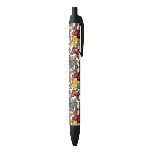 Retro floral pattern 3 black ink pen (Bottom (Vertical))