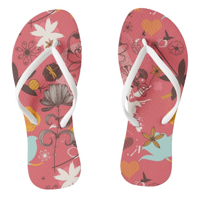 Retro floral pattern 4 thongs (Footbed)