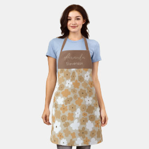 Retro floral pattern apron