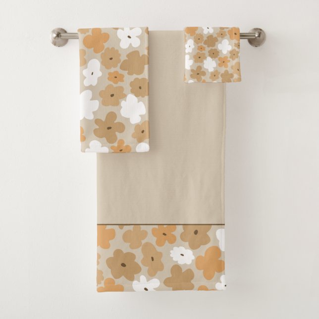 Retro Floral Pattern bath towel set (Insitu)