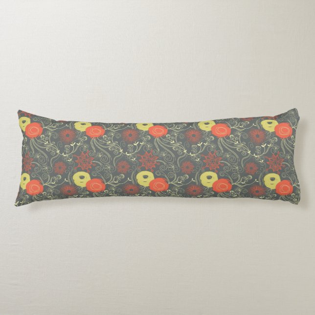Retro floral pattern body cushion (Front)