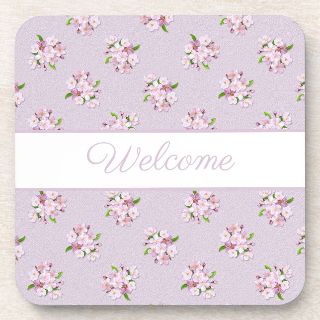 Retro floral pattern coaster (Front)