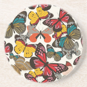 Retro floral pattern coaster