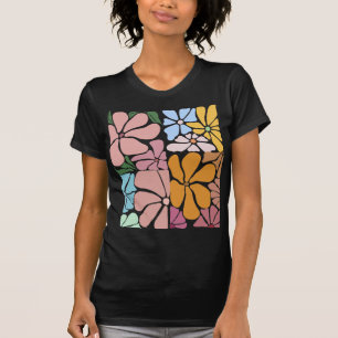 Retro Floral Pattern – Colourful Vintage Flower  T-Shirt