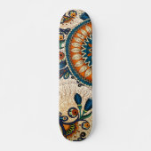 Retro Floral Pattern Cool Trendy Skateboard (Front)