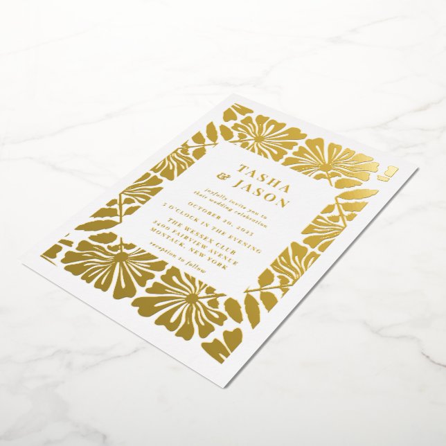 Retro Floral Pattern Frame Wedding (Rotated)