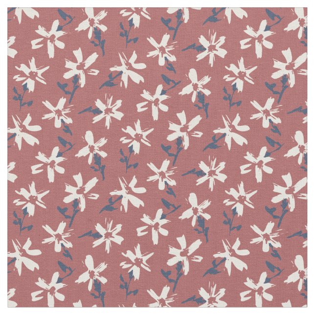 Retro floral pattern in boho style. Abstract Daisy Fabric (Close Up)