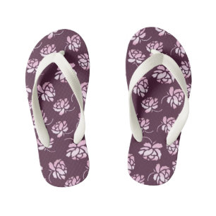 Retro floral pattern kid's thongs