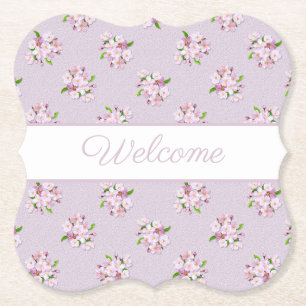 Retro floral pattern paper coaster