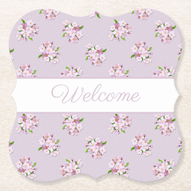 Retro floral pattern paper coaster (Front)