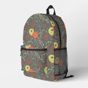 Retro floral pattern printed backpack