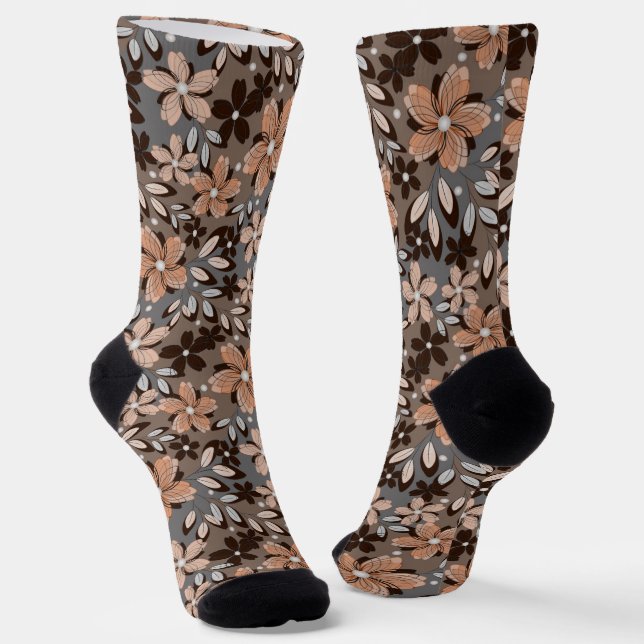Retro floral pattern. socks (Angled)
