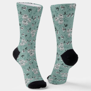 Retro floral pattern. socks