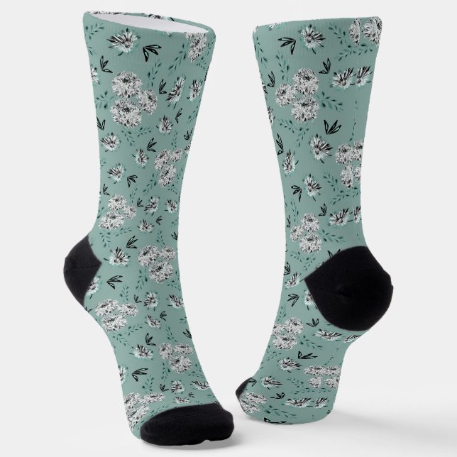 Retro floral pattern. socks (Angled)