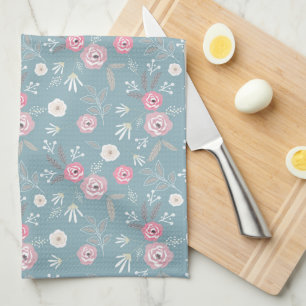 Retro floral pattern. tea towel